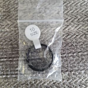 Black Stainless Steel Sapphire 10 Ring Band